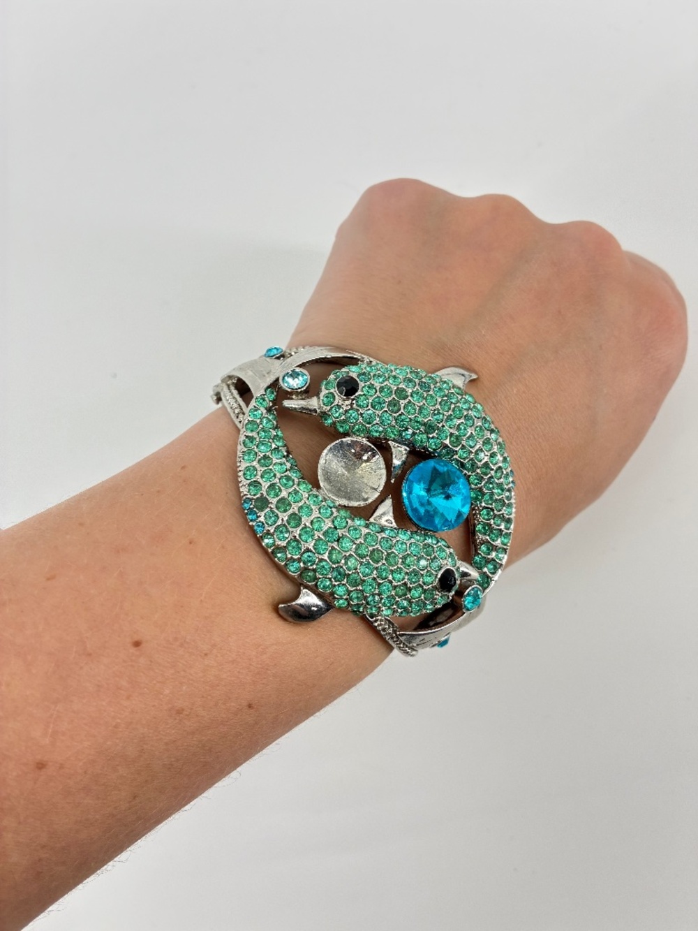 Bedazzled Jewelled Double Fish Bracelet